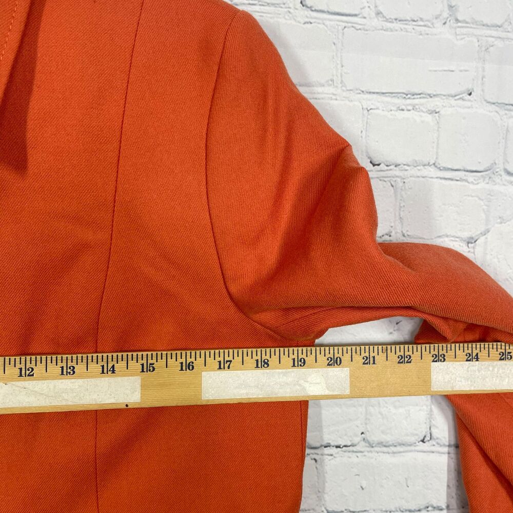 Pendleton Blazer Women Size 12 Orange Virgin Wool Office Business Jacket - Picture 10 of 13